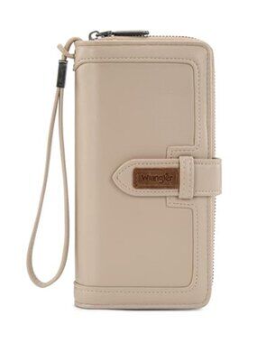 RFID Zip Around Wallet Wristlet Vegan Leather Phone Card Holder Organizer Case